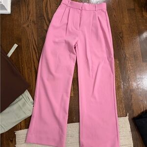 Abercrombie & Fitch High-Waist Wide Leg Pants in Pink